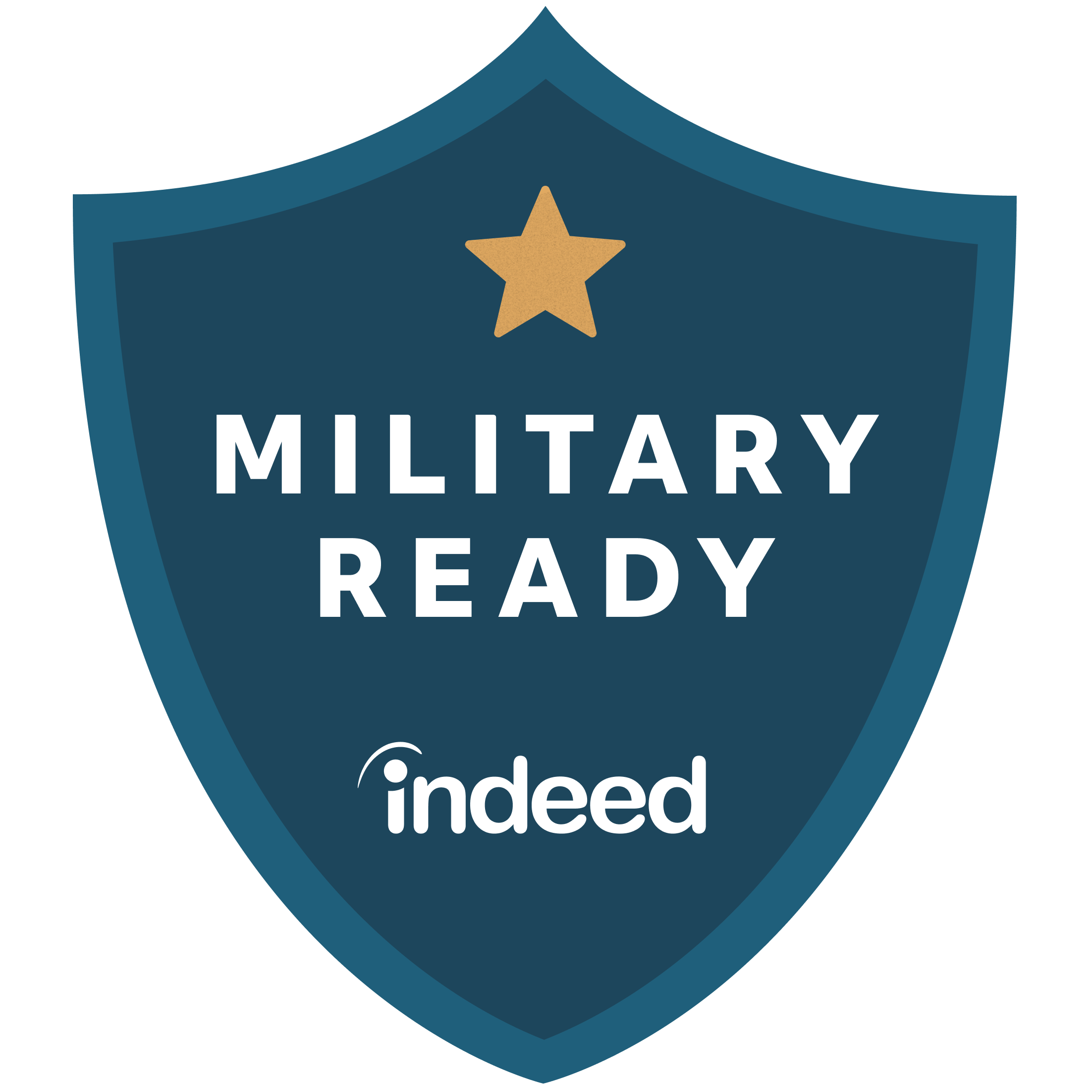 Indeed Military Ready Badge Blue shield Military Ready Indeed badge