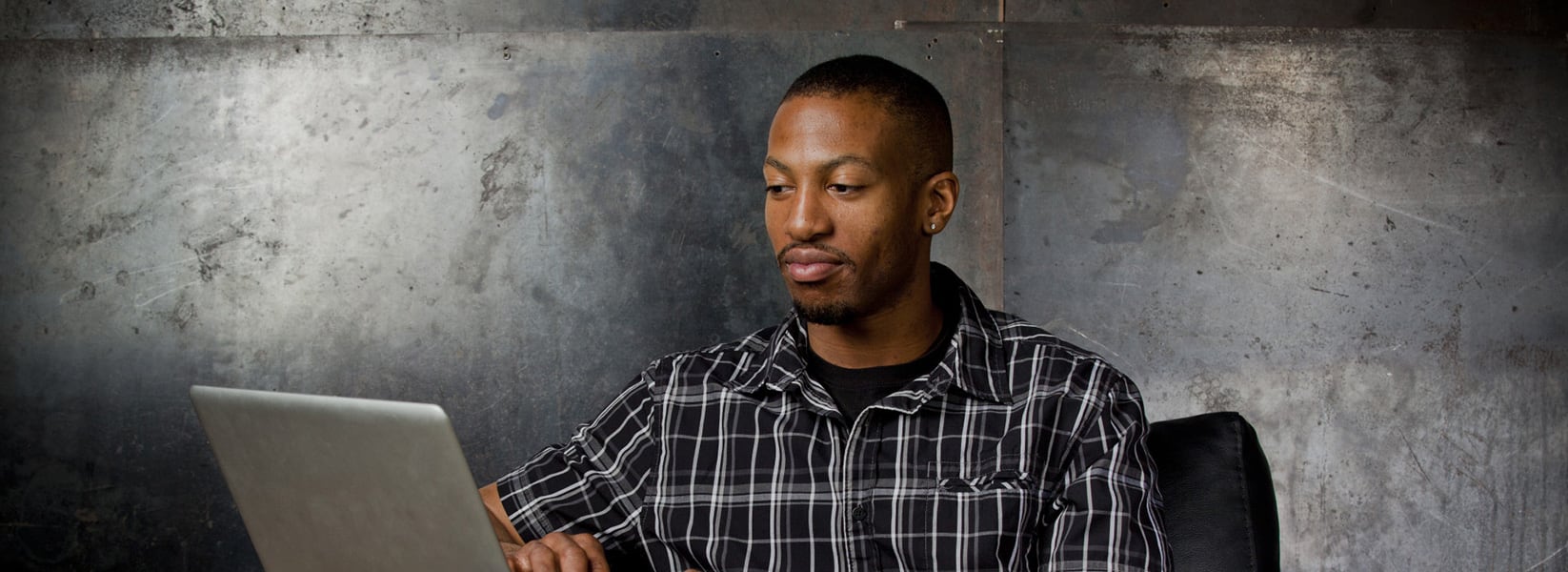 Man working on a laptop